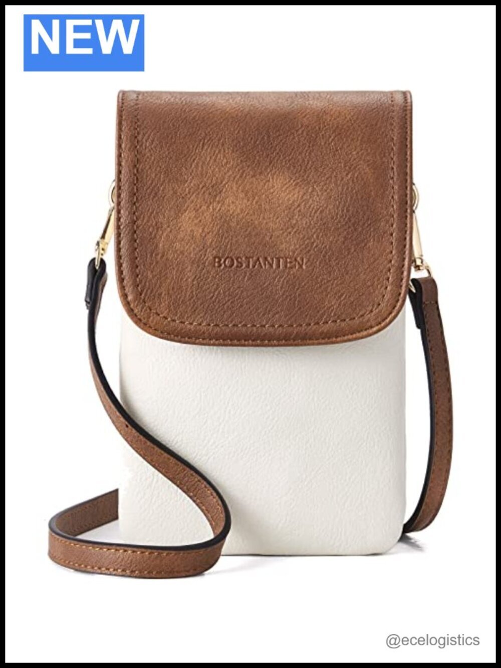 Vegan Leather Crossbody Bag with Phone Pocket Adjustable Strap